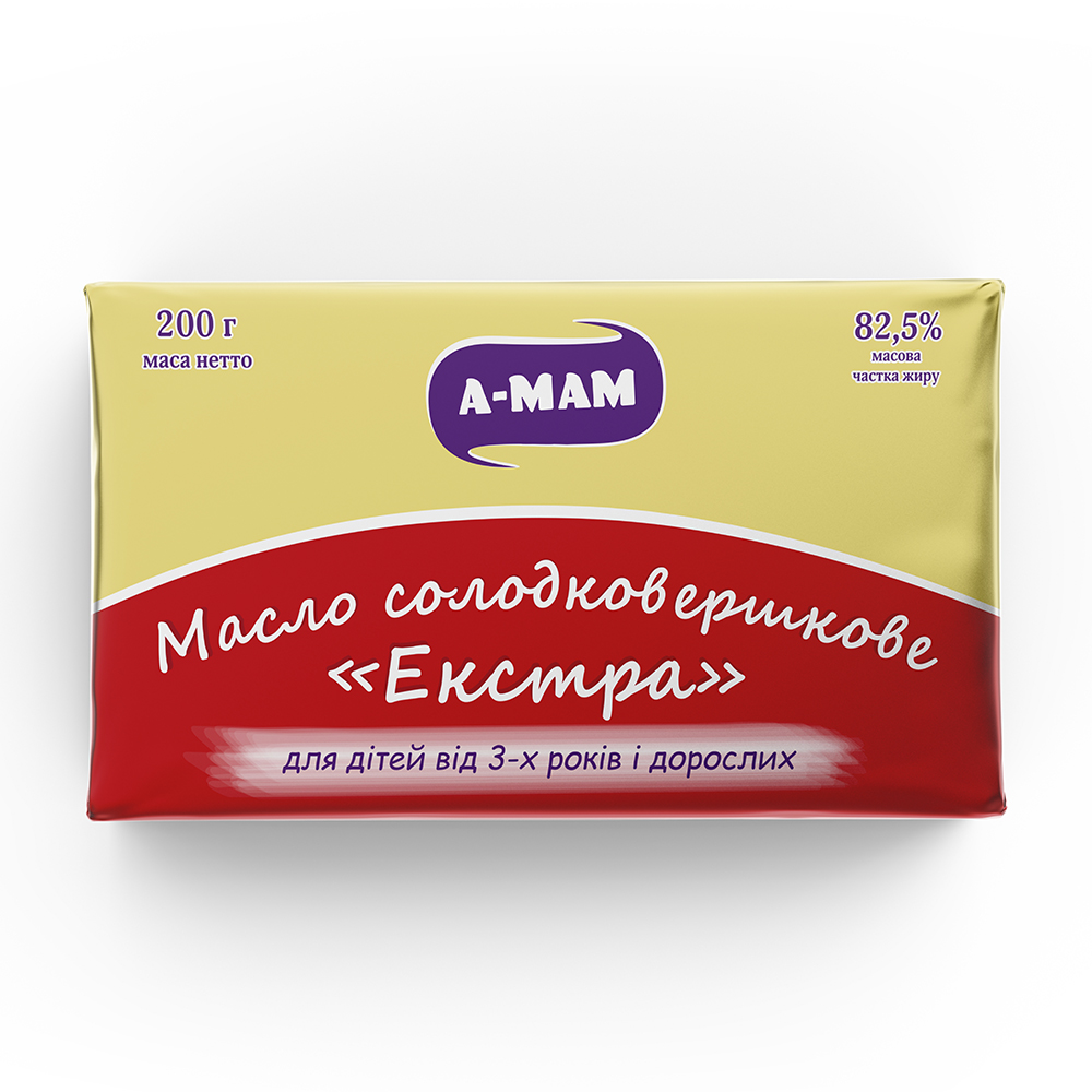 Масло солодковершкове "Екстра" А-МАМ 82,5%, 200 г